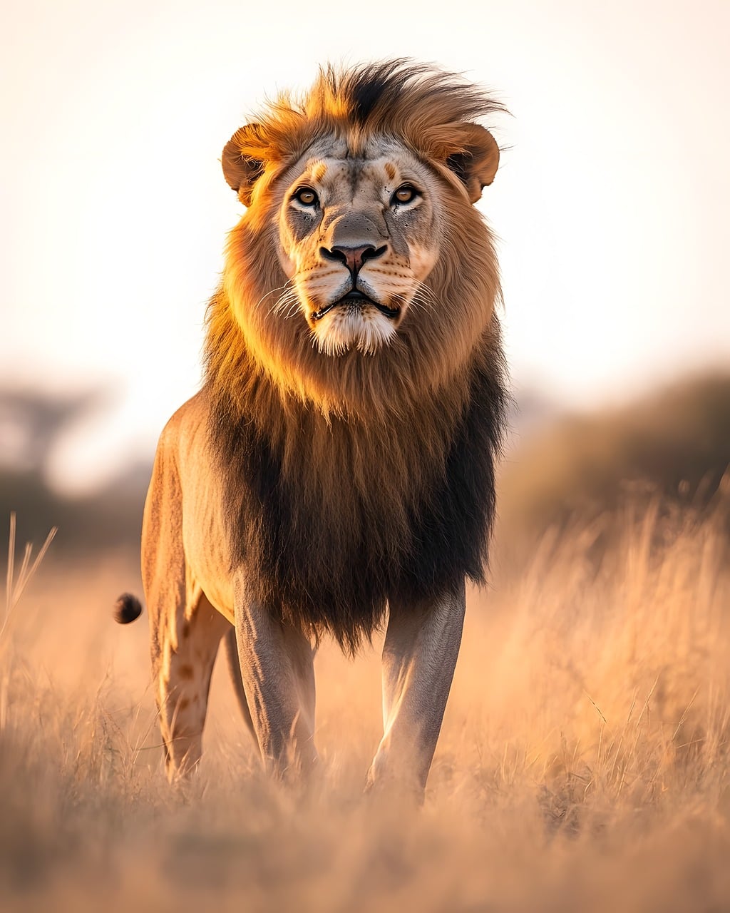 lion savannah wilderness powerful animal